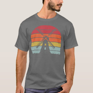 Camiseta Retro Vintage Sunset Dutch Windmill