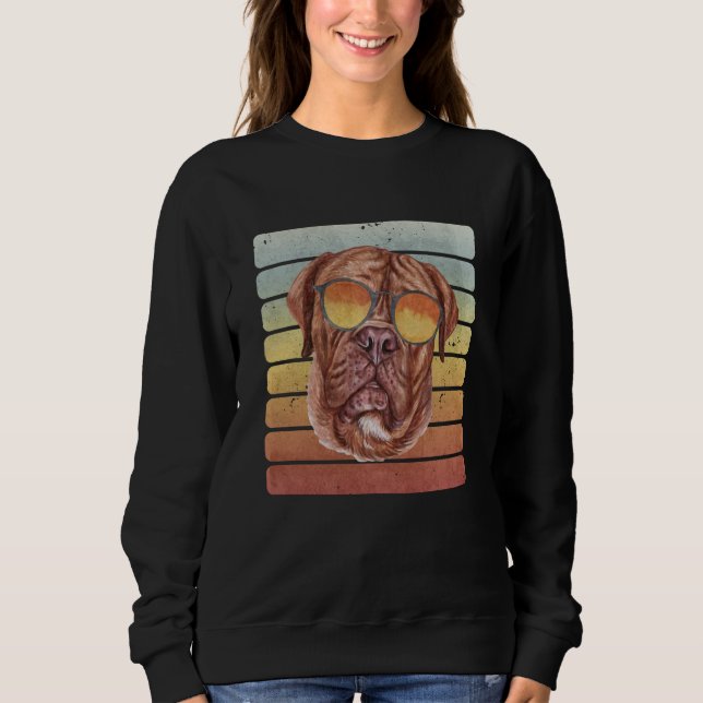 Camiseta Retro Vintage Sunset French Mastiff Pai Mãe (Frente)
