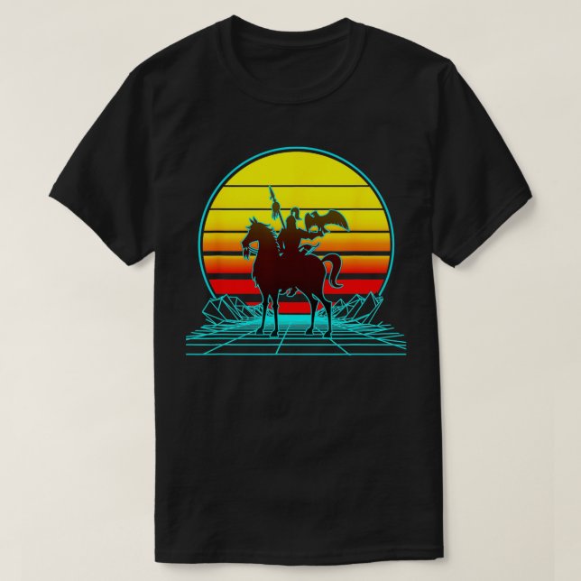 Camiseta Retro Vintage Sunset Genghis Khan (Frente do Design)