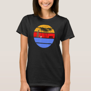 Camiseta Retro Vintage Sunset Sloth Caminhando Cão Na Praia