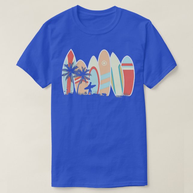 Camiseta Retro Vintage Surfboard Surfing Surfboarder Wave S (Frente do Design)