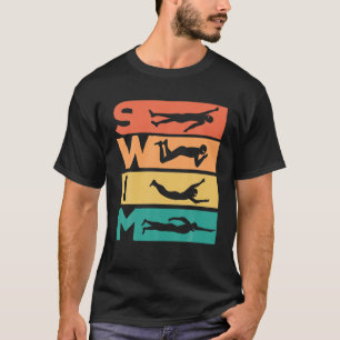 Camiseta Retro Vintage Swimming Gift For Swimmers