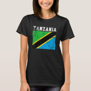 Camiseta Retro Vintage Tanzânia Flag Raízes Tanzanianas