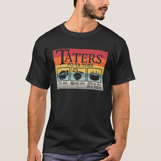 Camiseta Retro Vintage Taters Po-Ta-Toes (Frente)