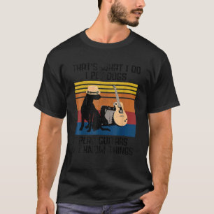 Camiseta Retro Vintage That's What I Do I Pet Dogs Guitar M
