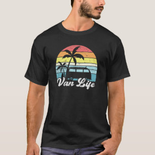 Camiseta Retro Vintage Van Life Island Palm Tree Beach Surf