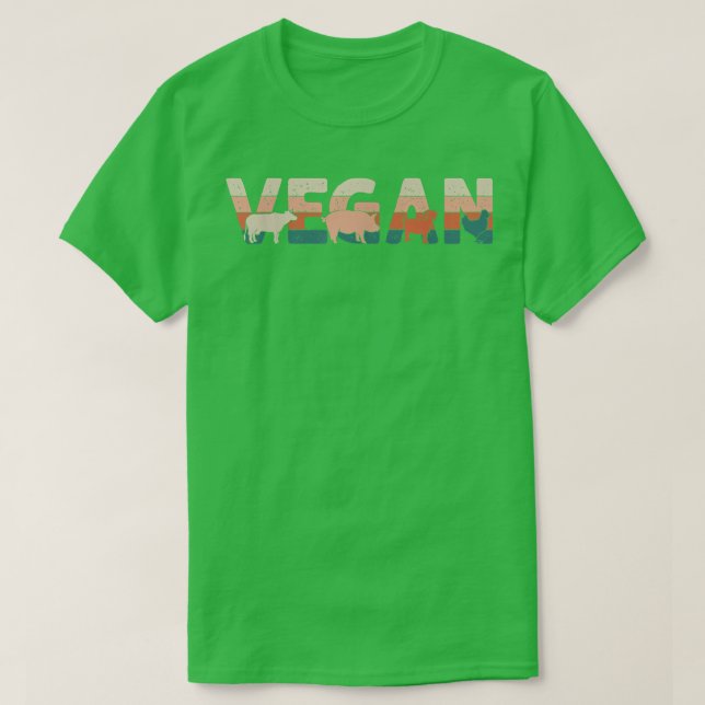 Camiseta Retro Vintage Vegetarian Vegan (Frente do Design)
