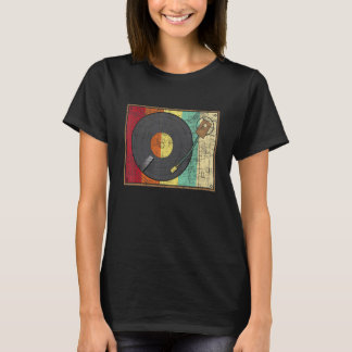 Camiseta Retro Vintage Vinyl Record Turntable Music