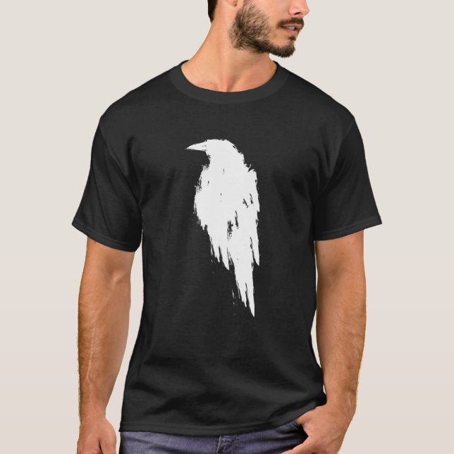 Camiseta Retro Vintage White Raven Design (Frente)