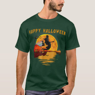 Camiseta Retro Vintage Witch Feliz Halloween Spookin Pumpki