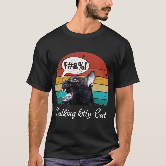 Camiseta Retro vintagealking Kitty Cat gift boy (Frente)
