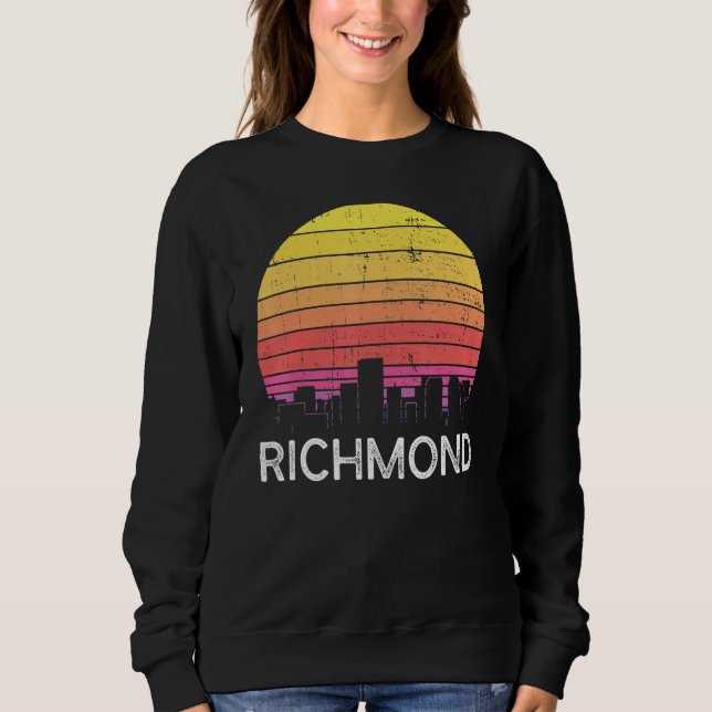 Camiseta Retro Virginia Richmond Skyline Vintage Urban Buil (Frente)