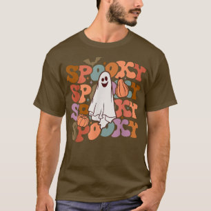 Camiseta Retro Vitnage Spooky Ghost Pumpkin Funny Halloween