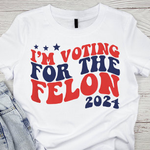 Camiseta Retro 'Vou votar na eleição do Felon' 2024