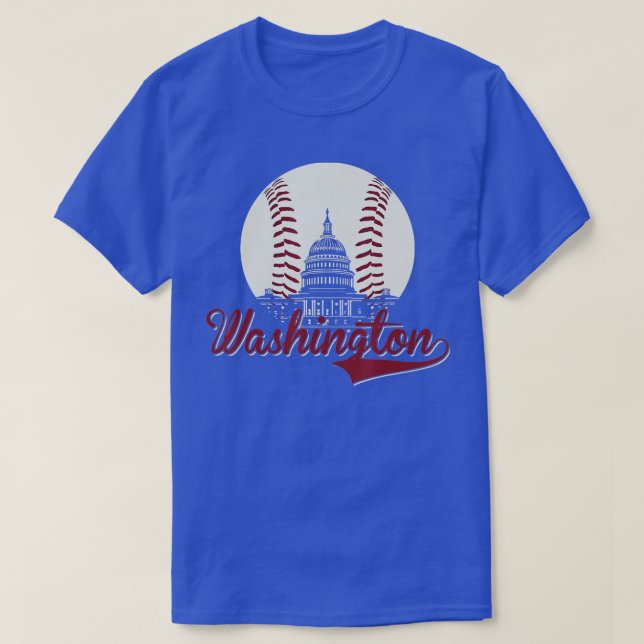 Camiseta Retro Washington DC Baseball National Mall Silhoue (Frente do Design)