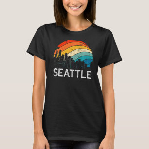 Camiseta Retro Washington Seattle Skyline Vintage Urban Sky