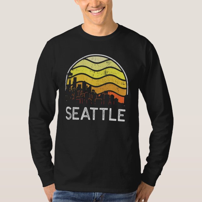 Camiseta Retro Washington Seattle Visitors Skyline Vintage  (Frente)