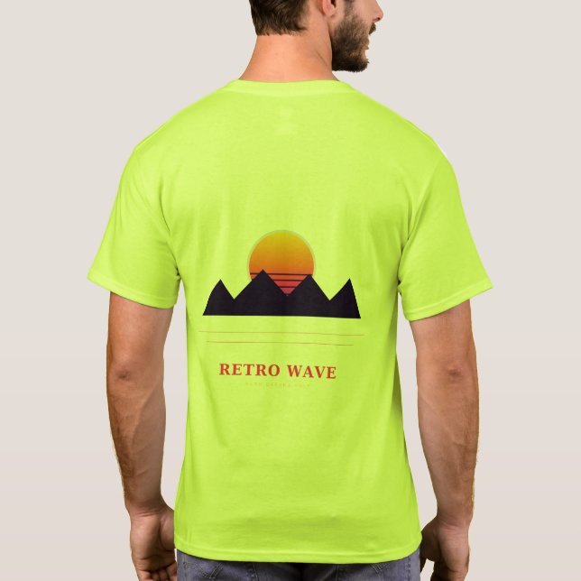 Camiseta Retro Wave Synthwave Pôr do Sol (Verso)
