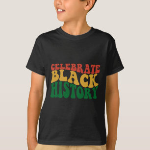 Camiseta Retro Wavy Celebre a História Negra Bhm Orgulho Af
