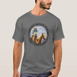 Camiseta Retro Western Cowboy Às Vezes Eu Olho Para Trás