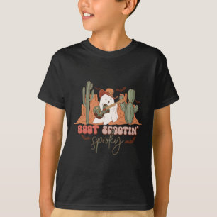Camiseta Retro Western Halloween Cute Fogueira Boot Scooti