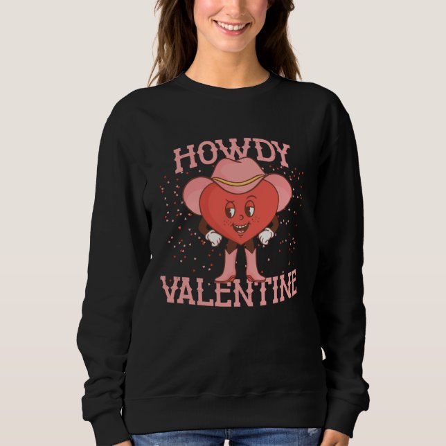 Camiseta Retro Western Howdy Valentine Cowgirl Valentines D (Frente)