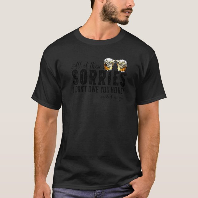 Camiseta Retro Whiskey Todas Essas Sortes Desperdiçaram Em  (Frente)