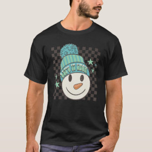 Camiseta Retro Winter Vibes Snowman Vamos De Natal Neve