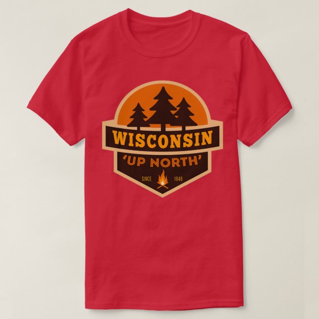 Camiseta Retro Wisconsin Up Norte (Frente do Design)