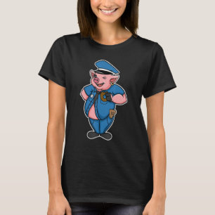 Camiseta Retro Women Mens Pig Cop, Fazenda Amante de os ani