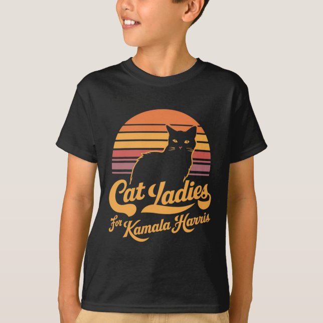 Camiseta Retro Womens Kamala Harris Lady Cat (Frente)