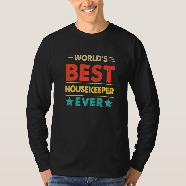 Camiseta Retro World's Best Housekeeper Ever   (Frente)