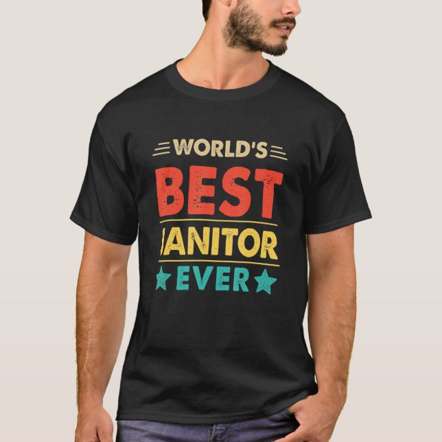 Camiseta Retro World's Best Janitor Ever (Frente)