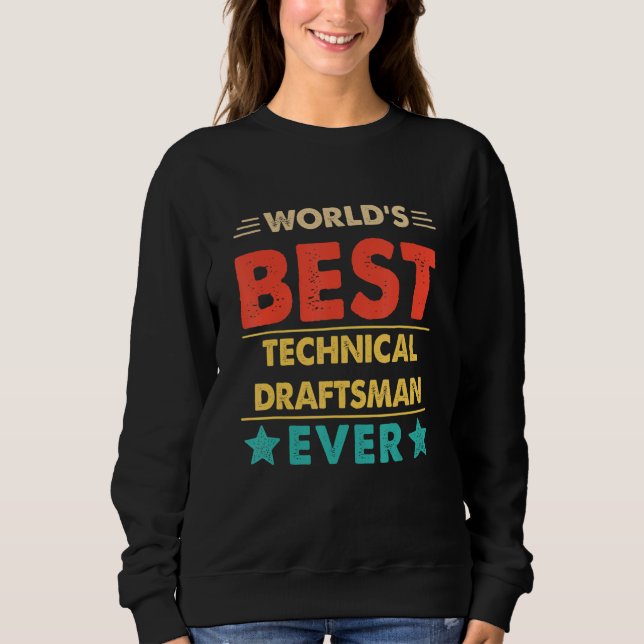 Camiseta Retro World's Best Technical Draftsman Ever (Frente)