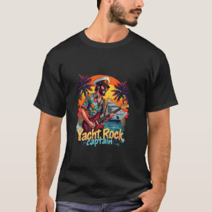 Camiseta Retro Yacht Rock Capitão de Cruzeiro Tropical Squ