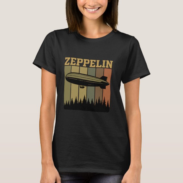 Camiseta Retro Zeppelin 70s 80s Dirigible Airship Zepelin Z (Frente)