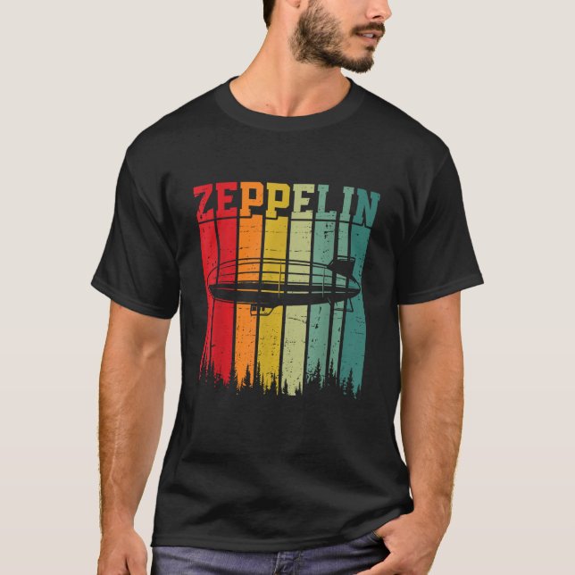 Camiseta Retro Zeppelin 70s 80s Dirigível Navio Zepelin Z (Frente)