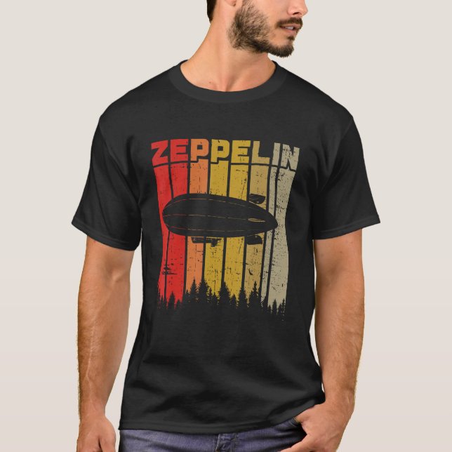 Camiseta Retro Zeppelin 70s 80s Dirigível Navio Zepelin Z (Frente)