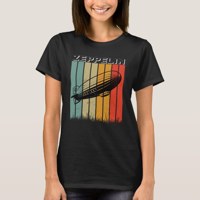 Camiseta Retro Zeppelin Dirigible Airship Zepelin Zepplin (Frente)