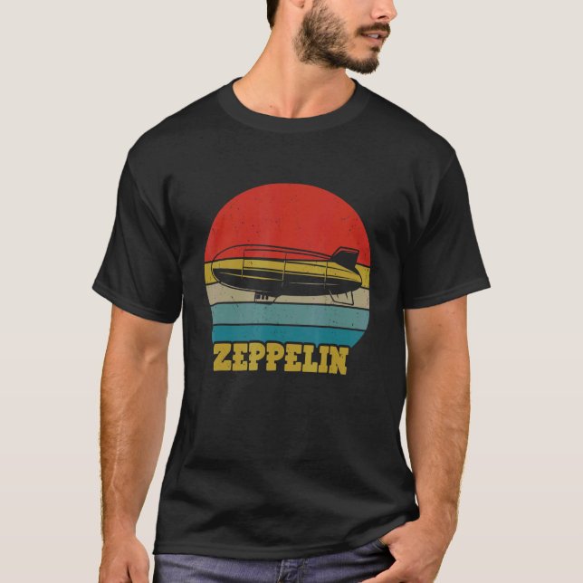 Camiseta Retro Zeppelin Dirigible Blimp Airship 70s 3 (Frente)