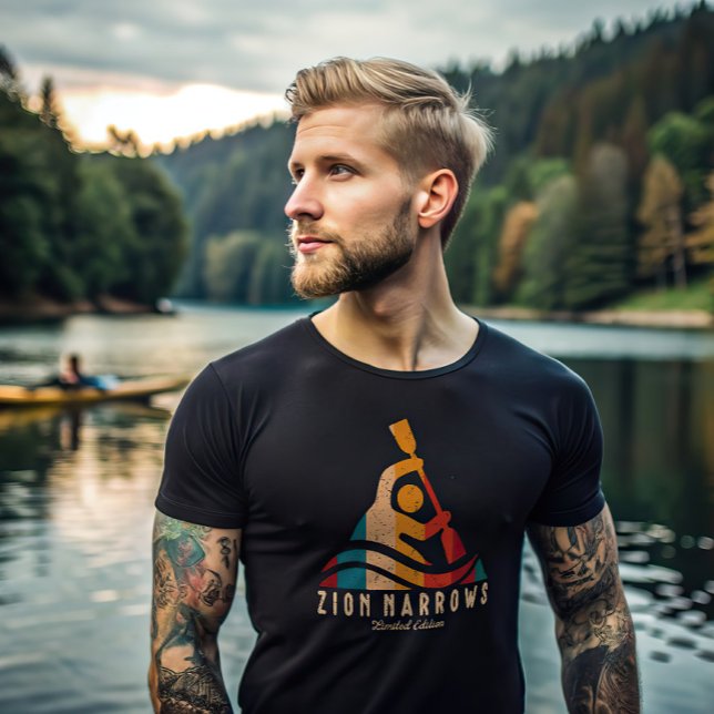 Camiseta Retro Zion estreita Kayaking (Criador carregado)