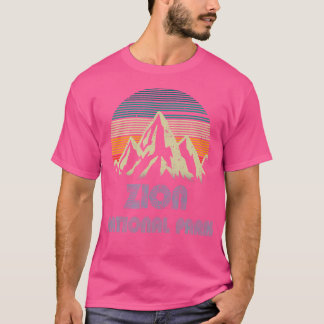 Camiseta Retro Zion National Park Mountain Outdoor - Caminh