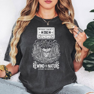Camiseta Retroceder Para a Fita Cassete da Natureza ao Ar L