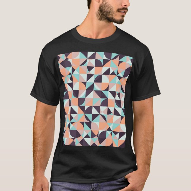 Camiseta Retrogeométrica, fundo de vintagem sem descontinui (Frente)