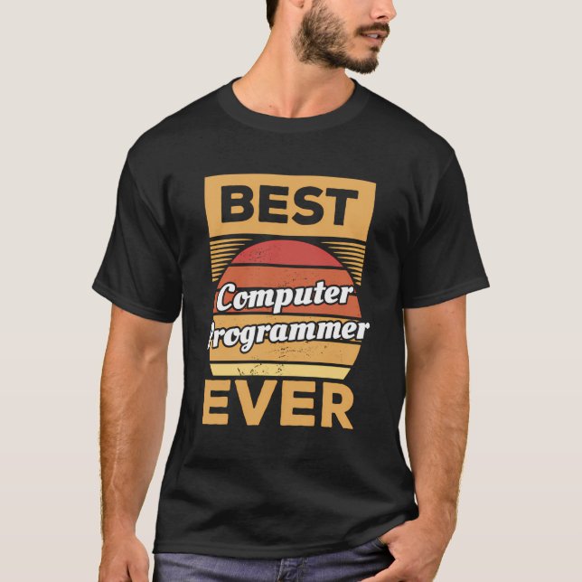 Camiseta Retrorna Melhor Programador De Computador Alguma C (Frente)