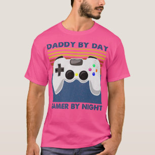 Camiseta Retrorna Pai Por Jogo De Jogo De Vídeo Noturno Por