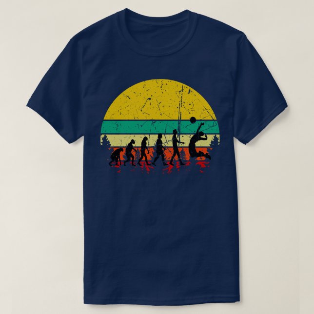 Camiseta Retrospectiva da Evolução do Voleibol (Frente do Design)