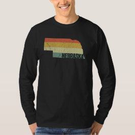Camiseta Retrospectiva Vintage Sunset em Fôlego, Nebraska T