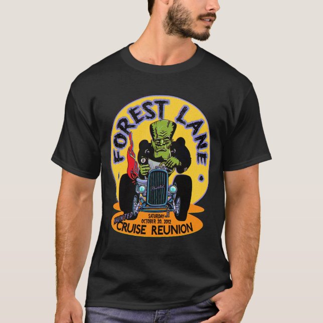 Camiseta Reunião assombrada pista do cruzeiro da floresta (Frente)
