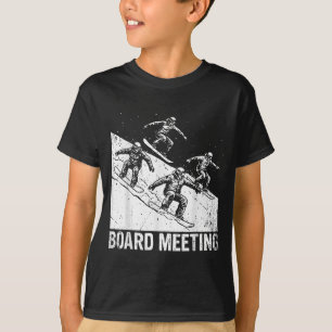 Camiseta Reunião da diretoria esquiador de snowboard esquia